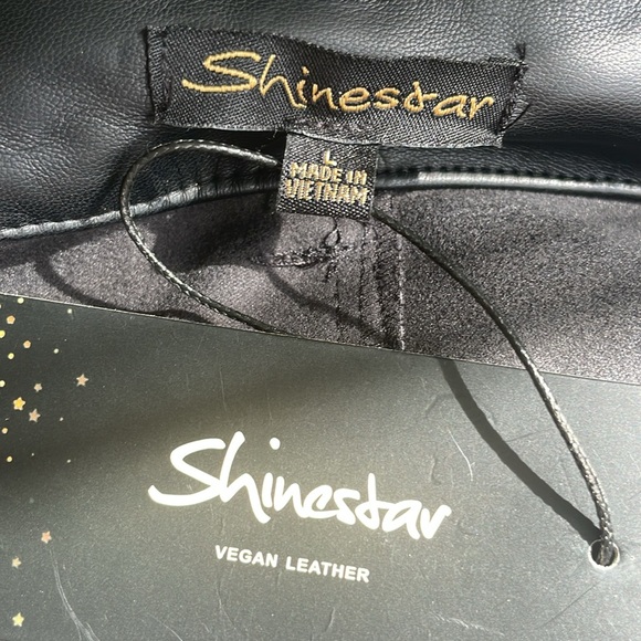 Shinestar Women's Black High Waisted Faux Leather Skinny Pants NWT - Picture 4 of 6